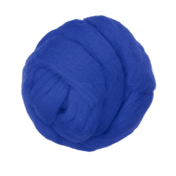 Uxcell Wool Roving Yarn, 80G/2.82OZ Soft Felting Wool Pure Chunky Roving Yarn Bulk for Needle Felting Knitting Blanket Spinning Weaving DIY Craft, Dark Blue