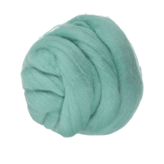 Uxcell Wool Roving Yarn, 80G/2.82OZ Soft Felting Wool Pure Chunky Roving Yarn Bulk for Needle Felting Knitting Blanket Spinning Weaving DIY Craft, Green