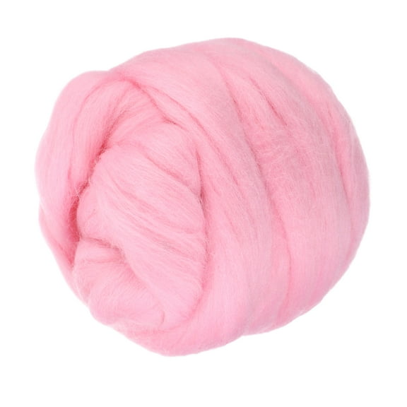 Uxcell Wool Roving Yarn, 80G/2.82OZ Soft Felting Wool Pure Chunky Roving Yarn Bulk for Needle Felting Knitting Blanket Spinning Weaving DIY Craft, Pink