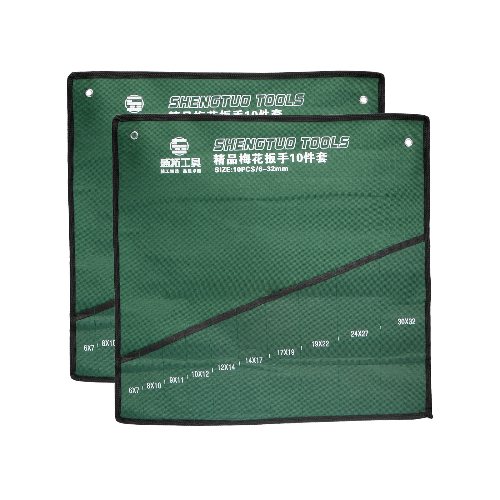 Uxcell Wrench Organizer 10 Pockets 18.5" x 17.7" Canvas Roll Up Pouch Tool Bag Holder with