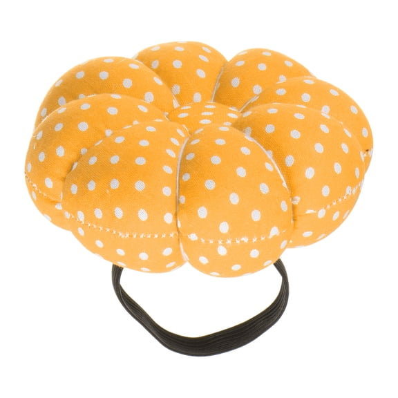 Uxcell Wrist Pin Cushion Pumpkin Needle Sewing Pincushion with Elastic Wrist Belt, Yellow