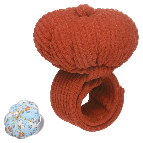 Uxcell Wrist Pin Cushions, Sewing Needle Pin Cushion Adjustable Strap Maroon/Blue