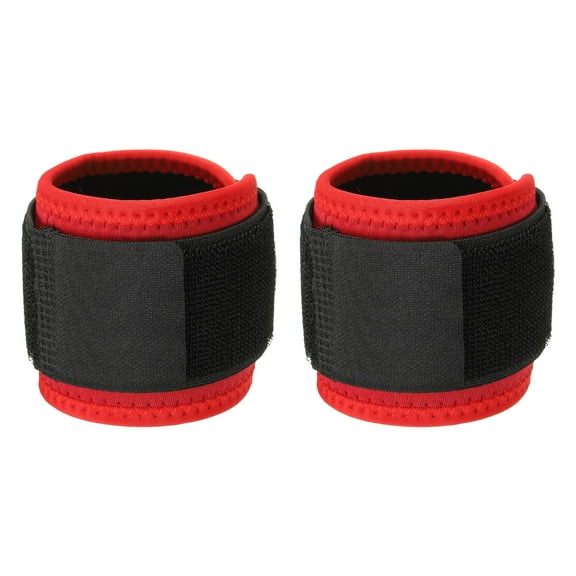 Uxcell Wrist Strap, 2 Pack Wrist Compression Brace Support Protection Unisex Adjustable 15.7"x2.7" for Fitness, Red