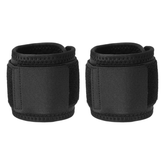 Uxcell Wrist Straps, 2 Pack Wrist Compression Brace Support Protection Unisex Adjustable 15.7"x2.9" for Fitness, Black