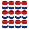 thumbnail image 1 of Uxcell Wrist Sweatbands Sports Wrist Bands for Men & Women Athletic Absorbent for Basketball Football Tennis Soccer Running Cream Blue, White, Red, 1 of 6
