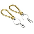 thumbnail image 1 of Uxcell Wristlet Keychains Wrist Lanyard Keychain Hand Strap Keys Holder Golden 2 Pack, 1 of 5