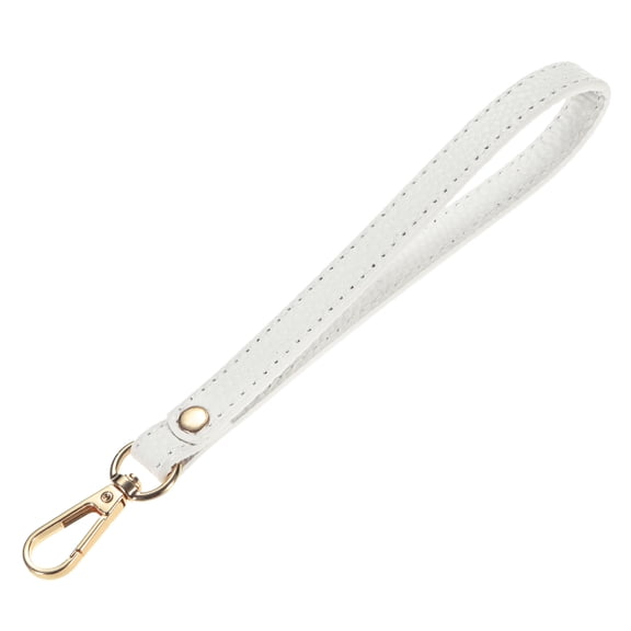 Uxcell Wristlet Strap [1PCS] - Genuine Leather KeyChain Hand Strap - [White-Gpld-8.27In] Replacement Wrist Strap