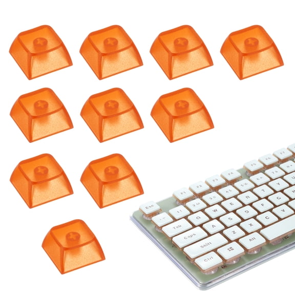 Uxcell XDA Profile PBT Mechanical Numeric Keycaps Clear Orange 10Pcs, Colorful Portable Blank Keyboard Cap Set for Daily Office Work Gaming Entertainment Creative Design