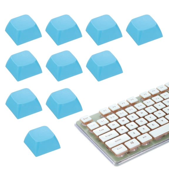 Uxcell XDA Profile PBT Mechanical Numeric Keycaps Sky Blue 10Pcs, Colorful Portable Blank Keyboard Cap Set for Daily Office Work Gaming Entertainment Creative Design