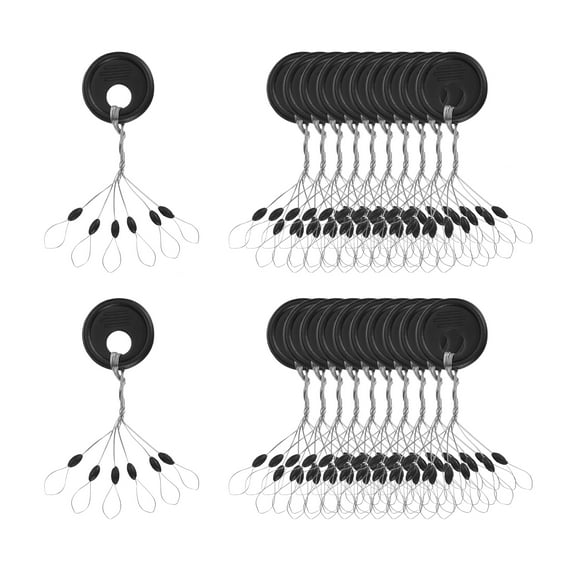 Uxcell XS Size 6 in 1 Oval Shape Fishing Rubber Bobber Beads Stoppers, Black 1320 Pieces