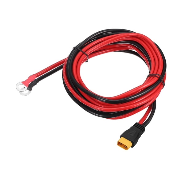 Uxcell XT60 to O Ring Terminal Cable, 10AWG 10FT XT60 Male 600V to O Ring Eyelet Terminal Plug Connector for Lithium Batteries Solar Power Systems FPV Racing Drones