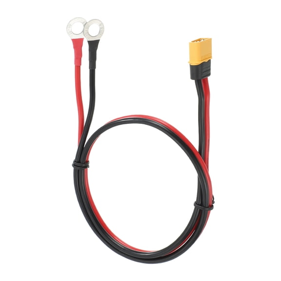 Uxcell XT60 to O Ring Terminal Cable, 12AWG 2 ft Tinned Copper XT60 Male to 2 O Ring Connector Extension Cable for RC Batteries, Portable Power Station