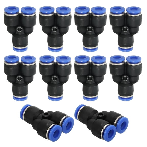 Uxcell Y Shape Plastic Push to Connect Fittings, Y Type 3 Ways Tube Connect Thread Tube Fittings 10 1/2"