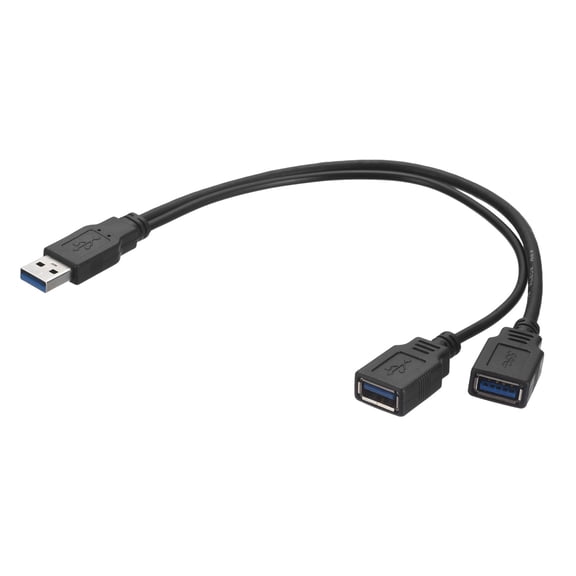 Uxcell Y Splitter Data Charger Cable Cord, 0.32 M/12.6 Inch USB 3.0 Male to Dual Female USB Y-Splitter Cable for Computer Mobile Phones Tablets Portable Hard Drives