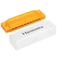 thumbnail image 1 of Uxcell Yellow Clearly Colorful Translucent Harmonica 10 Hole ABS Harp Mouth with Box, 1 of 6