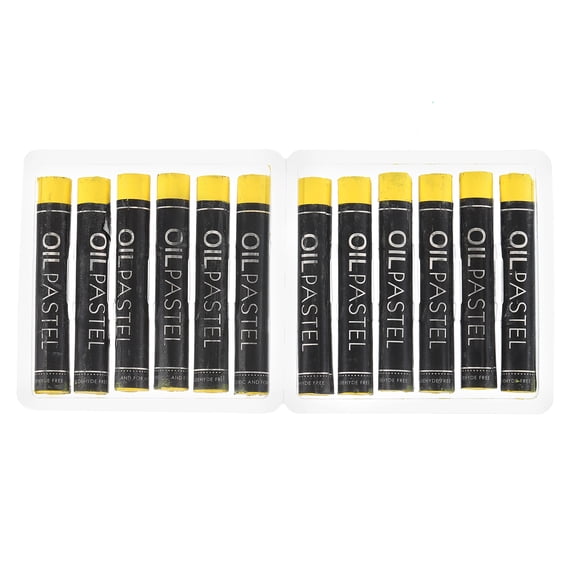 Uxcell Yellow Oil Pastels, 12Pcs Soft Oil Crayons Creamy Pastels Stick Art Supplies for Art