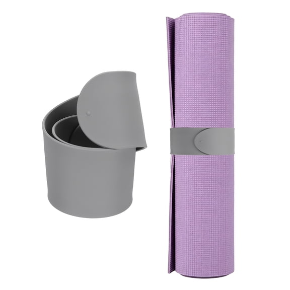 Uxcell Yoga Mat Strap Slap Band, One Snap Yoga Mat Slap Band for Keep Mats Tightly Rolled Adjustable Exercise Mat Sling Holder - Fitting for (Women Pilates/Gym Workout), Gray