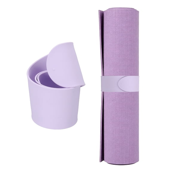Uxcell Yoga Mat Strap Slap Band, One Snap Yoga Mat Slap Band for Keep Mats Tightly Rolled Adjustable Exercise Mat Sling Holder - Fitting for (Women Pilates/Gym Workout), Light Purple