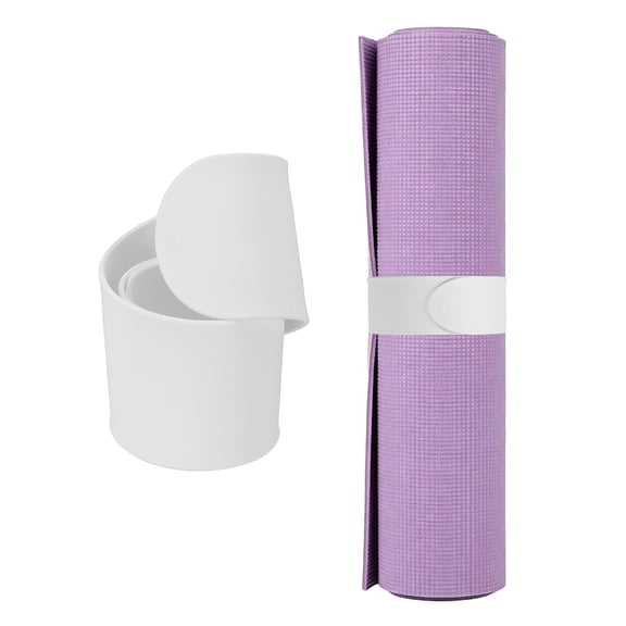 Uxcell Yoga Mat Strap Slap Band, One Snap Yoga Mat Slap Band for Keep Mats Tightly Rolled Adjustable Exercise Mat Sling Holder - Fitting for (Women Pilates/Gym Workout), White