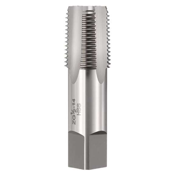 Uxcell ZG1/2-14 Pipe Thread Tap - Right Hand Straight Flute Tap M2 High Speed Steel Polished Finish Screw Thread Milling Machine Taps Threading Tapping