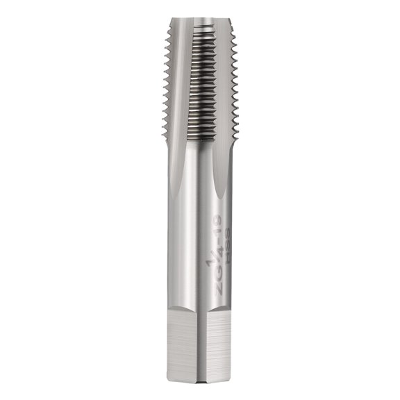 Uxcell ZG1/4-19 Pipe Thread Tap - Right Hand Straight Flute Tap M2 High Speed Steel Polished Finish Screw Thread Milling Machine Taps Threading Tapping
