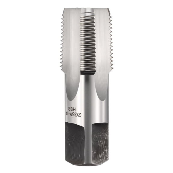 Uxcell ZG3/4-14 Pipe Thread Tap - Right Hand Straight Flute Tap M2 High Speed Steel Polished Finish Screw Thread Milling Machine Taps Threading Tapping