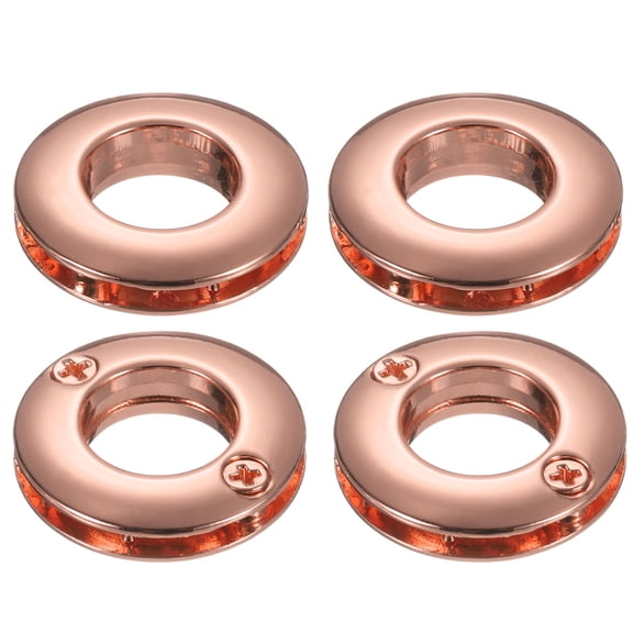 Uxcell Zinc Alloy Screw Eyelet Grommets, 1/2" Metal Rings for Curtain Bag Loop Handle Connector Accessories(Rose Gold)