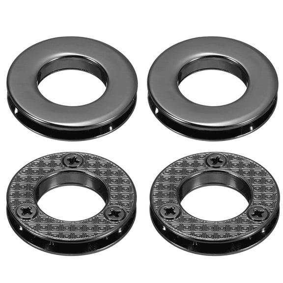 Uxcell Zinc Alloy Screw Eyelet Grommets, 5/8" Metal Rings for Curtain Bag Loop Handle Connector Accessories(Black)