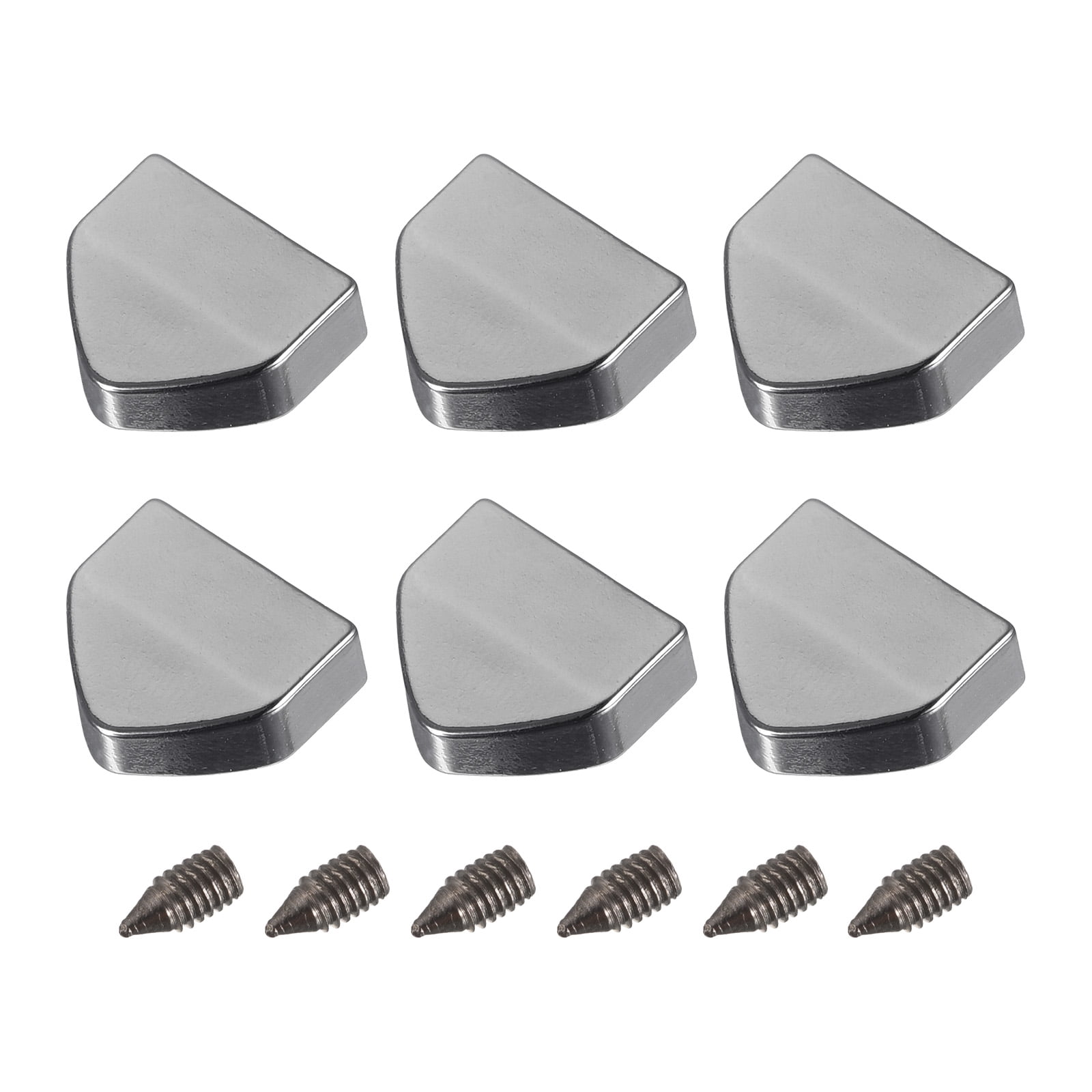 Uxcell Metal Zipper Stopper, Triangle Zipper Tail Clip Plug Head, 0.37'',  White Nickel 30 Pack 