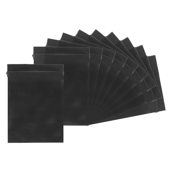 Uxcell Zip Bags, (2 x 3 Inch, Black) (100 Pcs), 5 Mil Long Clear Plastic Zipper Reclosable Poly Bag, Suit for - Jewelry/Candy/Office Supplies