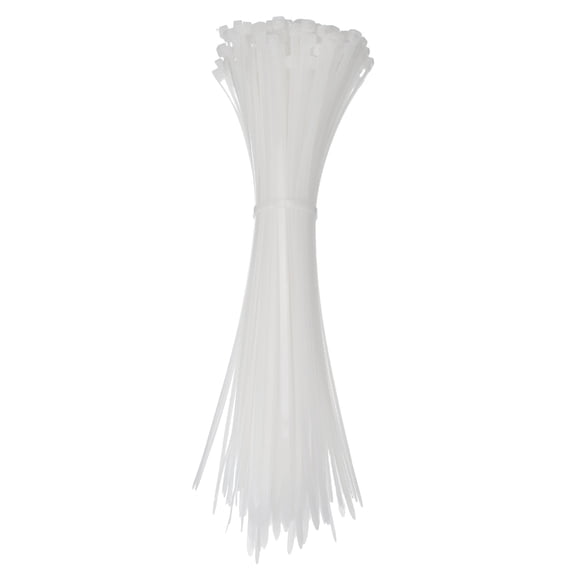 Uxcell Zip Ties Self-Locking Nylon Wire Cable Ties for Home Office Garden Workshop White 12 Inch x 5.1 mm