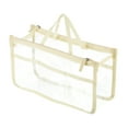 thumbnail image 1 of Uxcell Zipper EVA Clear Toiletry Cosmetic Bag Pouch with Handle Strap, Beige, 1 of 5