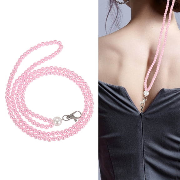 Uxcell Zipper Helper Pull, Back Zipper Puller Beaded Clothing Assistant Aid with Rotating Clip for Dresses Easy Zip Up by Yourself, Pink