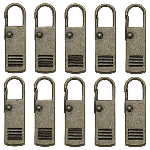 Uxcell Zipper Pull Replacement, 20 Pcs Detachable Metal Zipper Tab Repair Kit Handle Fixer Extension for Luggage, Bronze