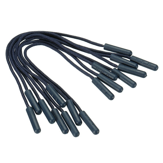 Uxcell Zipper Pulls Extension Handle Cord, 15 Pack Finger Use Plastic Curve Puller Tab Tag Extender, Dark Blue