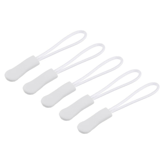 Uxcell Zipper Pulls Pull Head Handle Replacement Tab Tags Cord Extension for Backpacks Bags Handbags White