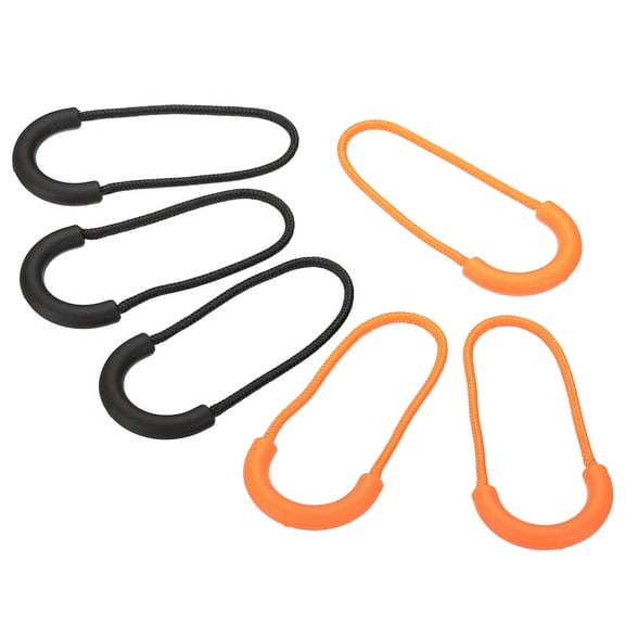 Uxcell Zipper Pulls Replacement Extension Cord Handle Extender for Luggage Handbags Black Orange 12 Pack