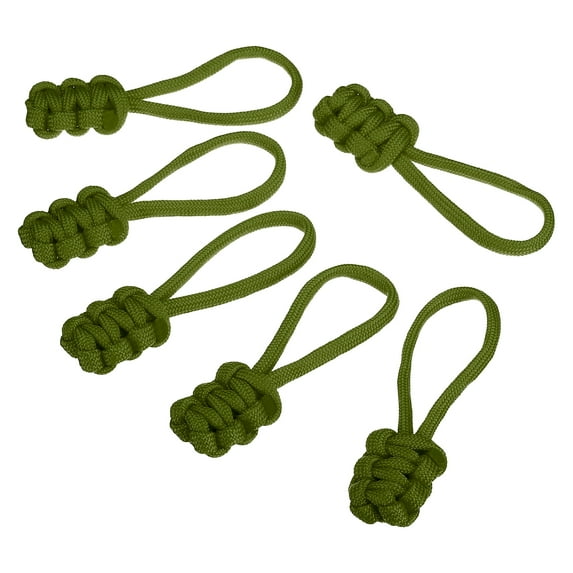 Uxcell Zipper Pulls Replacement Extension Cord Handle Fix Pull Tab Fixer Slider Head Repair Kit Olive Green 10 Pack