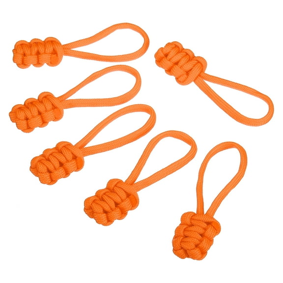 Uxcell Zipper Pulls Replacement Extension Cord Handle Fix Pull Tab Fixer Slider Head Repair Kit Orange 6 Pack