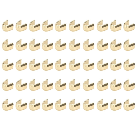 Uxcell Zipper Repair Kit, Zipper Slider Retainers #10 U Shape Top Stoppers Open-End Bottom Top Stops Fit for Bags Coat Jacket (50 Pack, Light Gold)