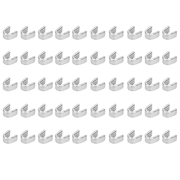 Uxcell Zipper Repair Kit, Zipper Slider Retainers #5 U Shape Top Stoppers Open-End Bottom Top Stops Fit for Bags Coats Jacket (50 Pack, White Gold)