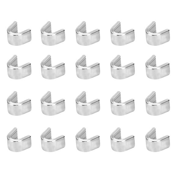 Uxcell Zipper Repair Kit, Zipper Slider Retainers #8 U Shape Top Stoppers Open-End Bottom Top Stops Fit for Bags Coats Jacket (20 Pack, White Gold)