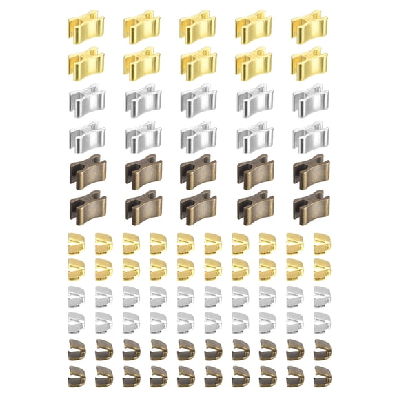 Uxcell Zipper Slider Retainers, #5 Top Stoppers & Bottom Stops for Bags Zipper Replace, 3Colors 30 Sets