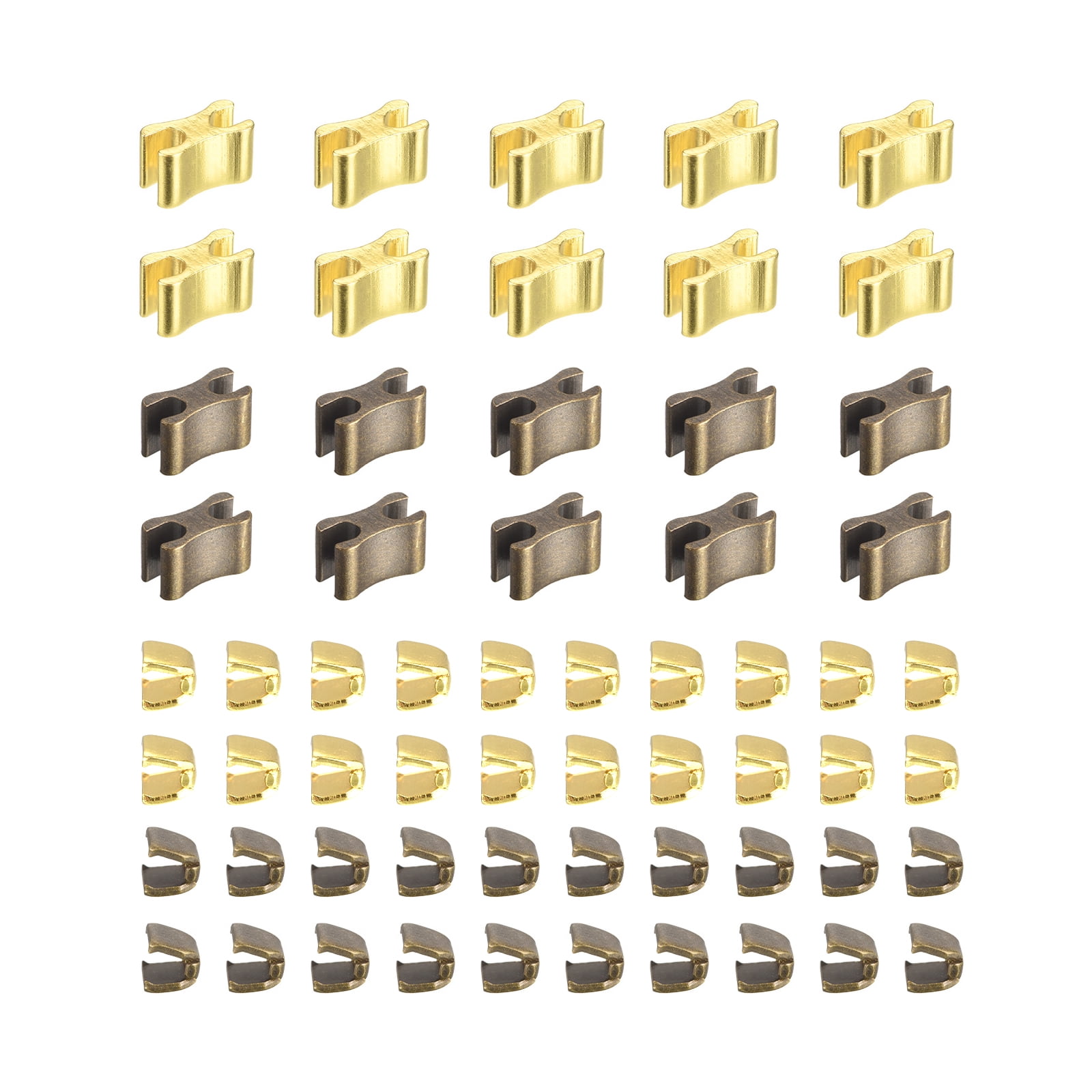 Uxcell #5 Zipper Slider & Stoppers - 20 Sets, Metallic Black/Bronze, For Repairing Bags & Jackets