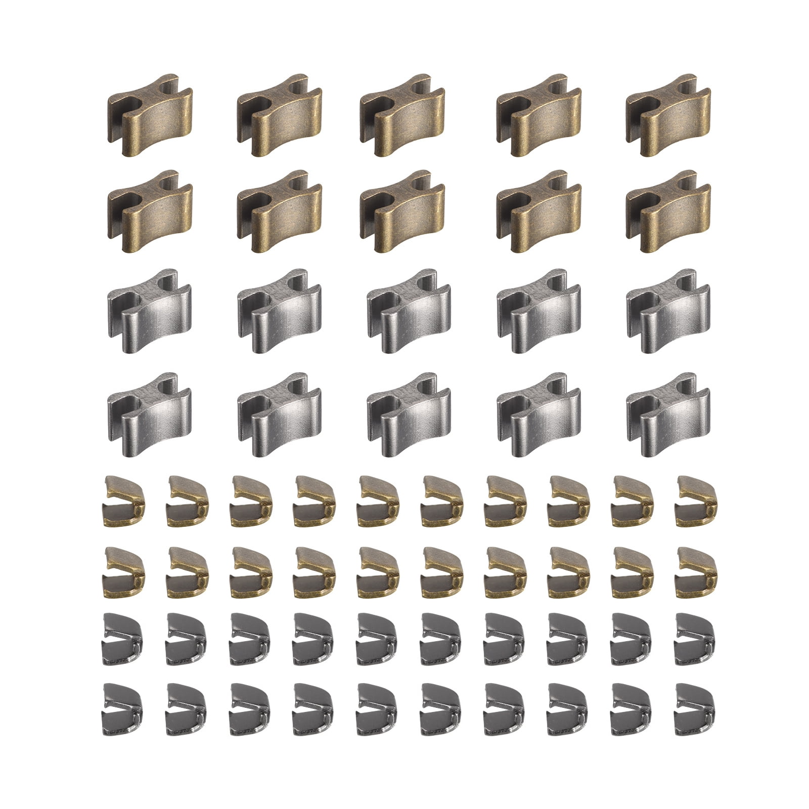 Uxcell #5 Zipper Slider & Stoppers - 20 Sets, Metallic Black/Bronze, For Repairing Bags & Jackets