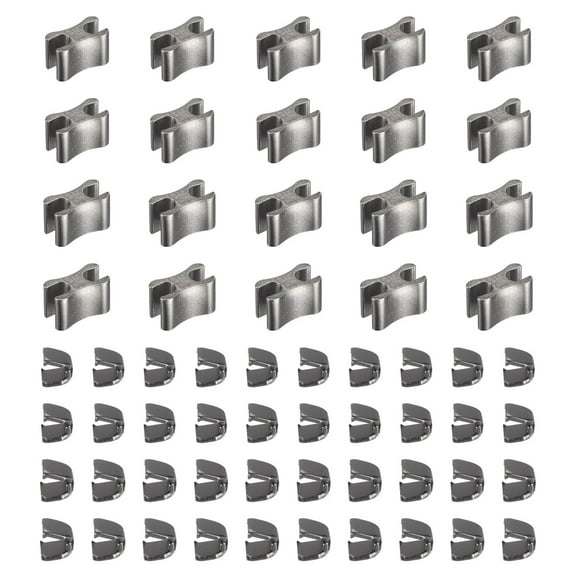 Uxcell Zipper Slider Retainers, #8 #10 Top Stoppers & Bottom Stops for Bags Zipper Replace, Metallic Black 20 Sets