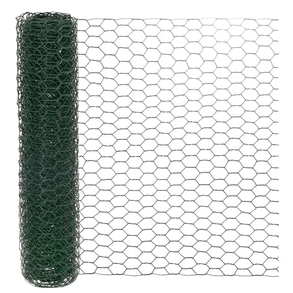 Uxcell for Floral Arrangements, 14 x 157 in Galvanized Iron Hexagonal Coated Netting Fence Mesh [Green]