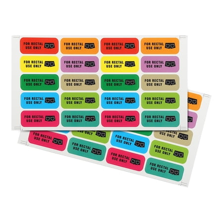 Uxcell for Rectal Use Only Stickers 1.6x0.6", Waterproof Funny Labels with Permanent Adhesive, Colorful 200 Pcs