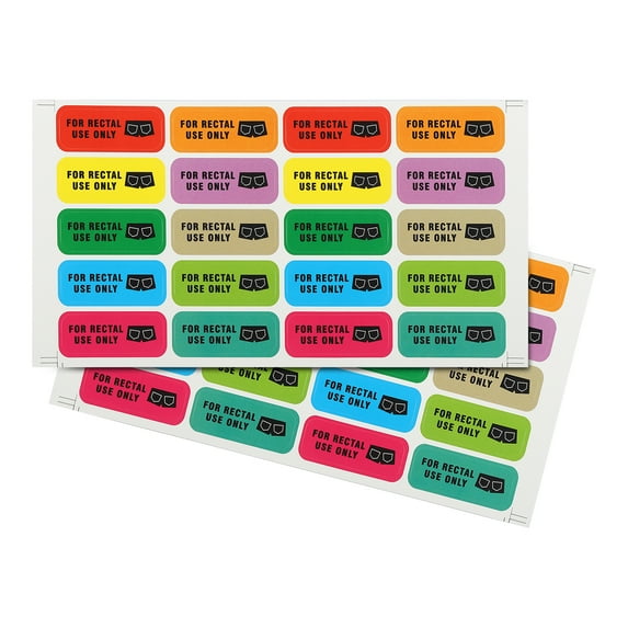 Uxcell for Rectal Use Only Stickers 1.6x0.6", Waterproof Funny Labels with Permanent Adhesive Colorful 300 Pcs