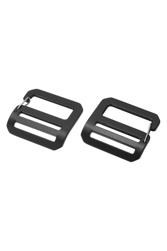 g Hook Buckle 2Pcs 1.5" ID with Adjustable Spring Door Oxide Black 1Pair(Left+Right) Alloy Webbing Buckle for Outdoor Camping Belt G-Clip Backpack Strap DIY Accessories